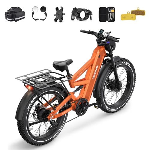 Image of TESWAY X9 Ultra Dual Motor Ebike, 26 inch Fat Tire Full Suspension AWD Electric Bike for Adults, 4000W 43MPH 240NM, 60V 30Ah /25Ah 120 Miles Long Rang