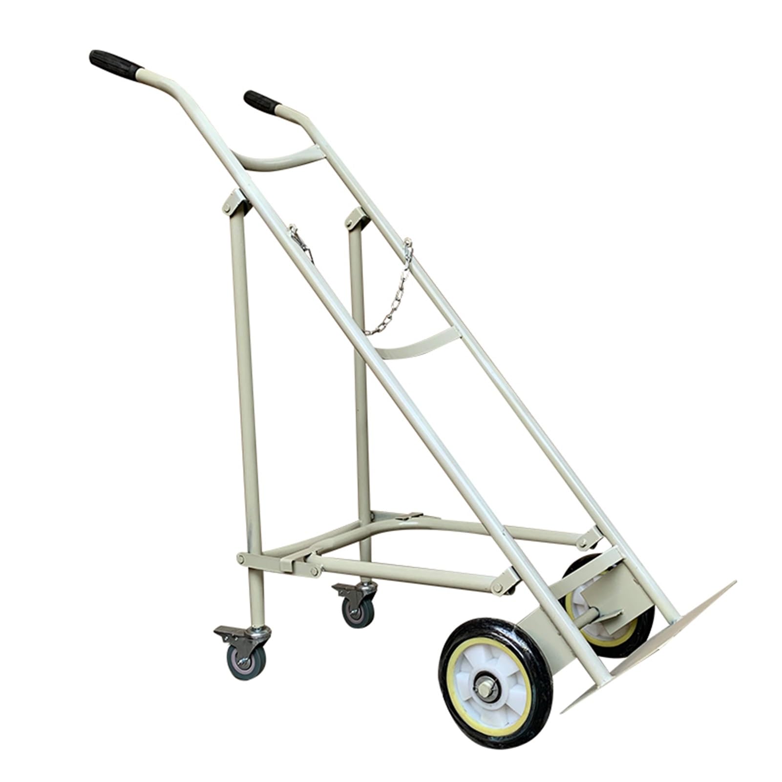 WQPMNYG Sturdy 40L Oxygen Tank Holder - Portable Rolling Nitrous Tank Trolley & Gas Cylinder Transport Cart with Wheels for Hospital, Laboratory & Workshop - Mobile Oxygen Cylinder Rack Carrier (Whi