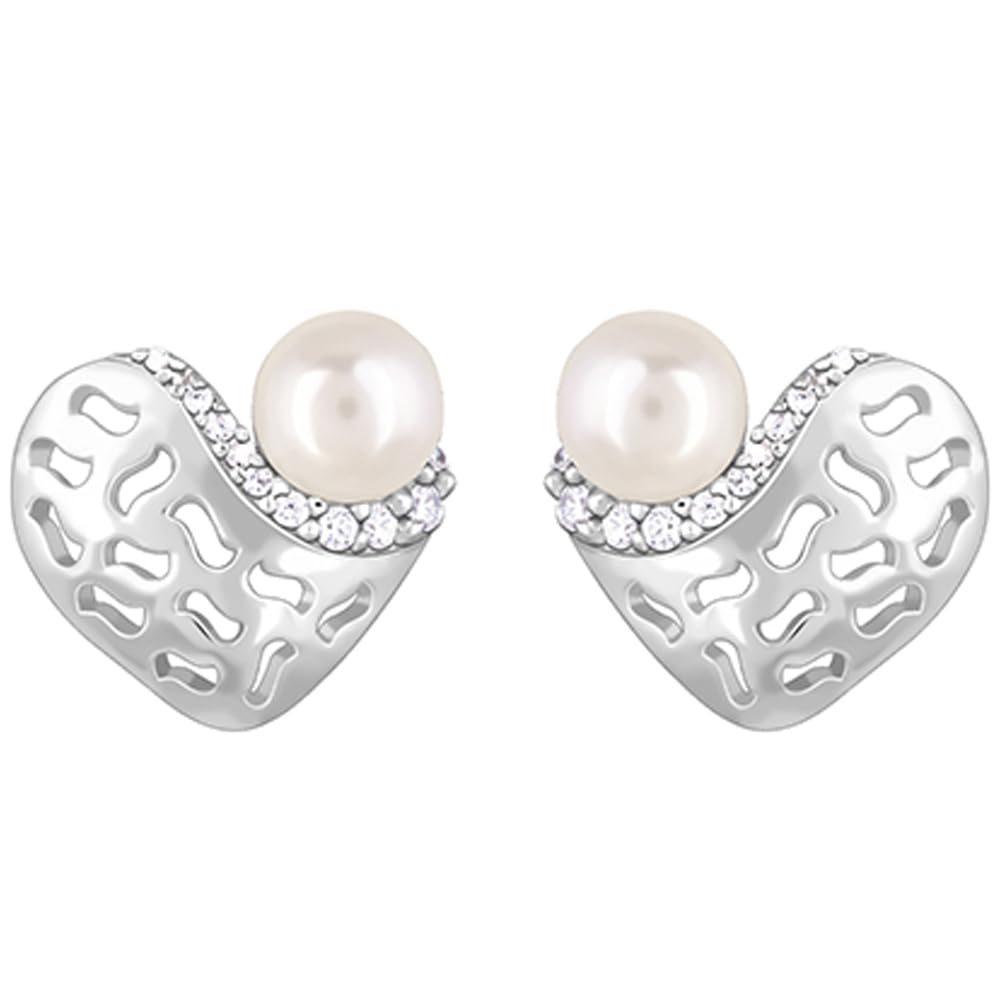 GIVA925 Sterling Silver Pearly Delight Earrings | Dangles to Gift Women & Girls | With Certificate of Authenticity and 925 Stamp | 6 Months Warranty*, One Size, Sterling Silver, Pearl And Zircon