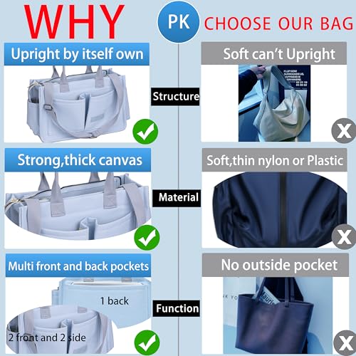 Image of ZHMO Canvas Tote Bag for Women,Women's Bags Crossbody Bags Work Laptop Tote Bag Large Handbags Purse for Travel Nurse Teacher