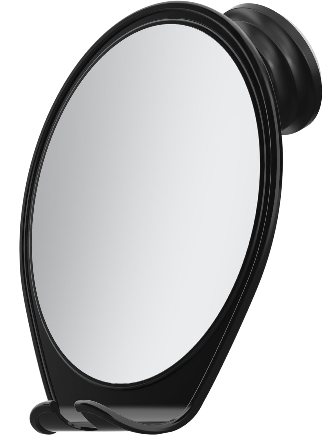 HONEYBULL Fogless Shower Mirror with Suction Mount & Swivel – Anti-Fog Acrylic Bathroom Mirror for Shaving – Built-in Razor Holder, Easy Install, Home Shower Accessory (Black)