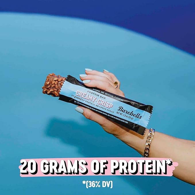 Image of Barebells Protein Snacks Bars Creamy Crisp - 12 Count, 1.9oz Bars 55g of High Protein - Chocolate Protein Bar with 1g of Total Sugars - Perfect on The Go Protein Snack & Breakfast Bars, 2 pack