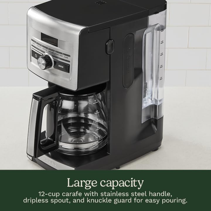 Image of Cuisinart Personal Brew 12-Cup Coffee Maker, Automatic Coffee Machine, Programmable Coffee Maker for Home Brewing Convenience with Adjustable Brew Strength, Stainless Steel /Black, DCC-12