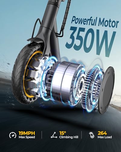Image of WERHY Electric Scooter, 500W /800W /1000W Powerful Motor & 19 /22 MPH Top Speed, 16 /25 Miles Range, Folding E Scooter with Dual Braking for Teens and Adults