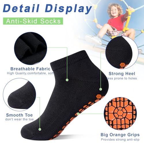Image of HYCLES Toddler Girl Socks, 12 Pairs Non Slip Ankle Toddler Socks for 1-7 Years Baby Girls Kids
