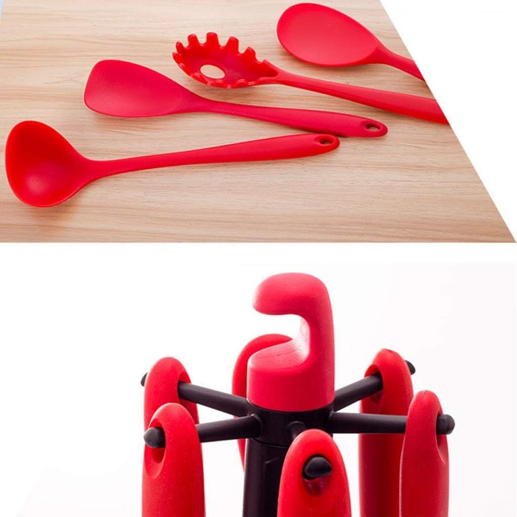 Utensilien-Set, Chef Küchenutensilien, 7-teiliges Kochutensilien-Set, antihaftbeschichtet, hitzebeständig, BPA-freies Silikon, Kochutensilien, Schneebesen, Küchenutensilien-Set(Black)