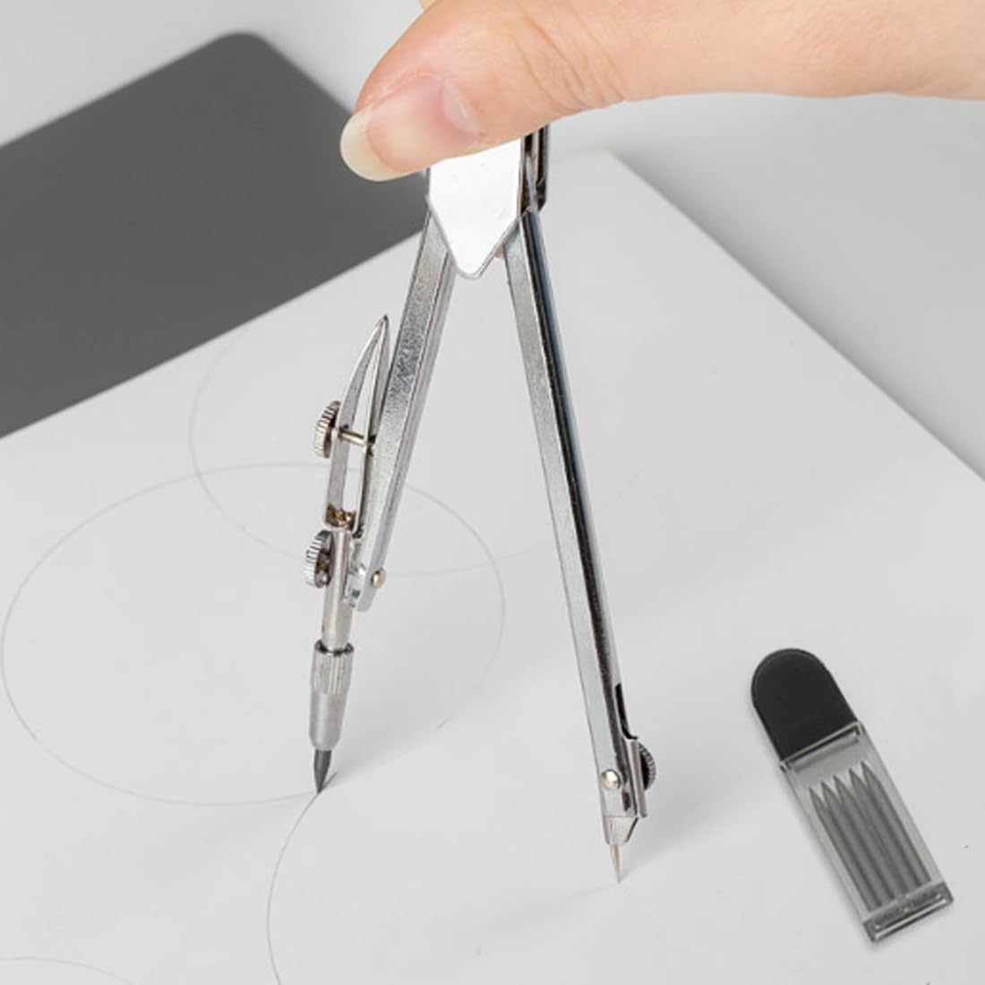 Set 80 Mine Per Compasso 2B + 2 Temperini - Ricariche Grafite 2mm Per Disegno Tecnico - Foto 9