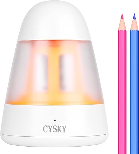 Miniatura 1 de CYSKY Sacapuntas eléctrico sacapuntas para lápices de colores de 6 a 0394in parada automática súper afilado y rápido sacapuntas eléctricos operados