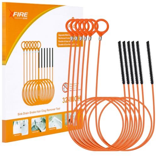 32 Inch Anti-break Metal Drain Snake 6 Pack Hair Clog Remover