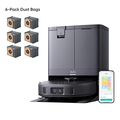 Eufy Robot Vacuum Omni C20, Robot Vacuum And Mop Combo Official Accessories 6 Pack Large Capacity Dust Bags Black - View #2