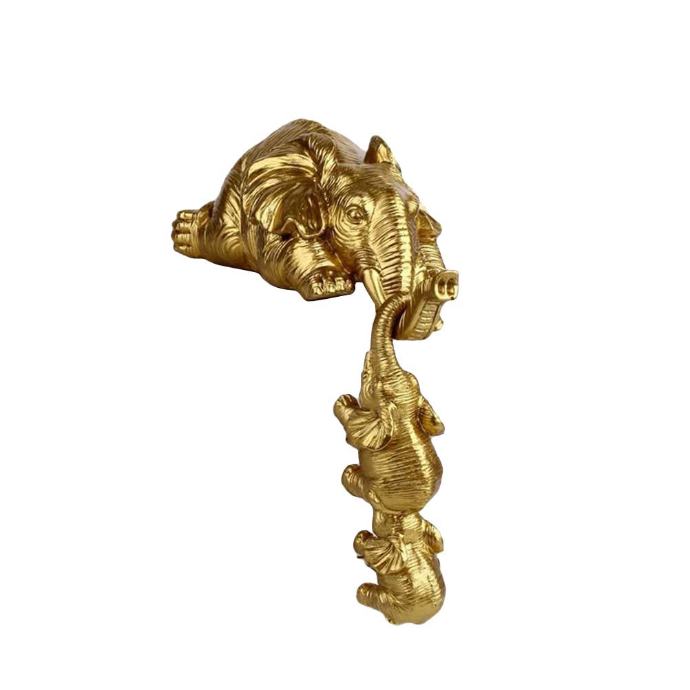 Elephant Statue Mother Elephant Hanging 2 Baby Elephant Figure Resin Animal Sculpture Decoration for Home Office Table