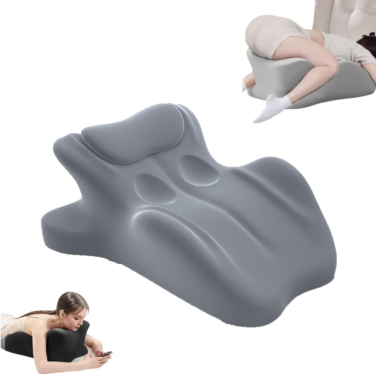 Paarkissen for Intimität und Unterstützung – 27° Memory Foam-Keil – Sofort perfekte Position – Lenden- und Nackenstütze – Komfort in Mehreren Positionen for Sitzen, Liegen und im Bett(Gray)