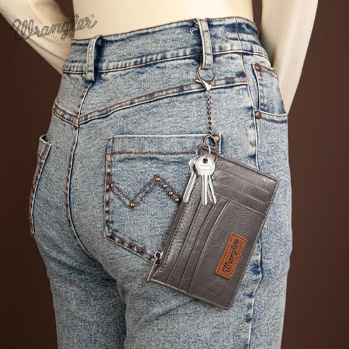 Image of Montana West X Wrangler Card Holder RFID Credit Card Holder for Women Small Card Wallet Keychain Wallet with Wristlet Strap