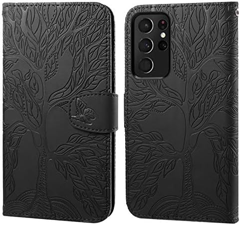 Aisenth Samsung Galaxy S20 Plus/S20+ Flip Case, The Tree of Life Embossed PU Leather Wallet Phone Case Magnetic shockproof Protective Cover with Stand function, Card Slots + 1 pcs Wrist Strap (Brown)