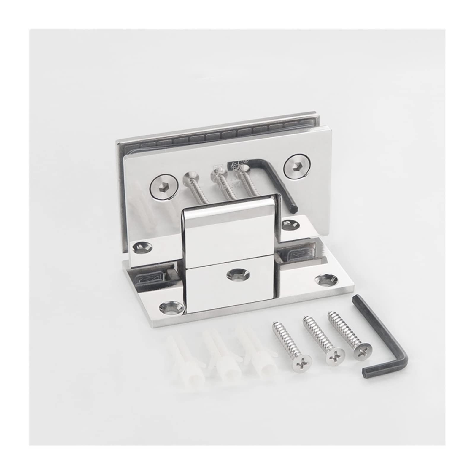 Cerradas de puertas de vidrio Bisagras for mamparas de ducha, herrajes for mamparas de ducha, bisagras for puertas de vidrio for baños, acero inoxidable 304, montaje en pared, clip de fijación for duc