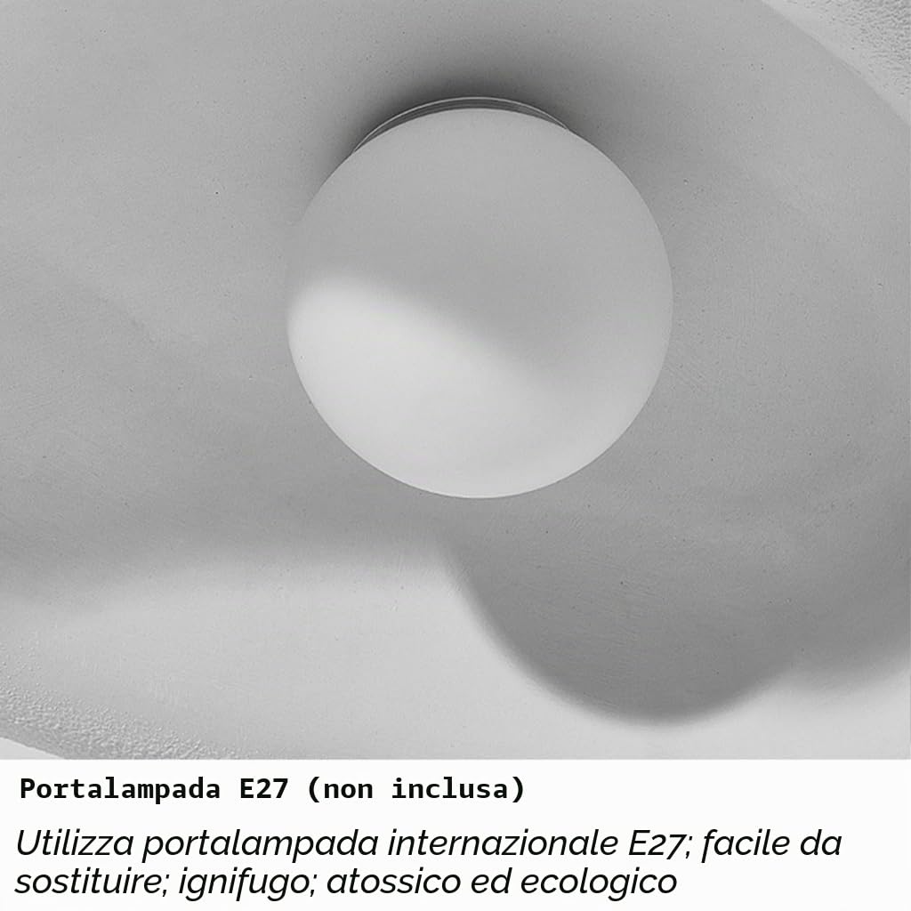Lampada A Sospensione Creativa Wabi-sabi Lampada A Sospensione Creativa Irregolare E27 A Forma Di Nuvola Lampadario Bianco Illuminazione Interna Regolabile Decorazione Per La Sala Da Pranzo(60cm