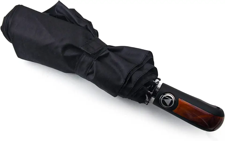 Sombrinha Guarda-Chuva Dobrável Semi Automático Masculina Negócios Preto
