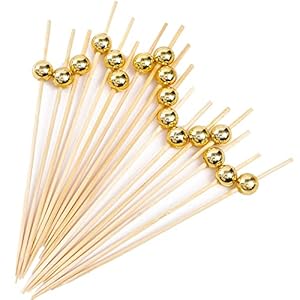 PuTwo handgemachte hölzerne Cocktailspieße, 100 Stück, Zahnstocher, Partyzubehör, Cocktailsticks, Cocktail Pick für…