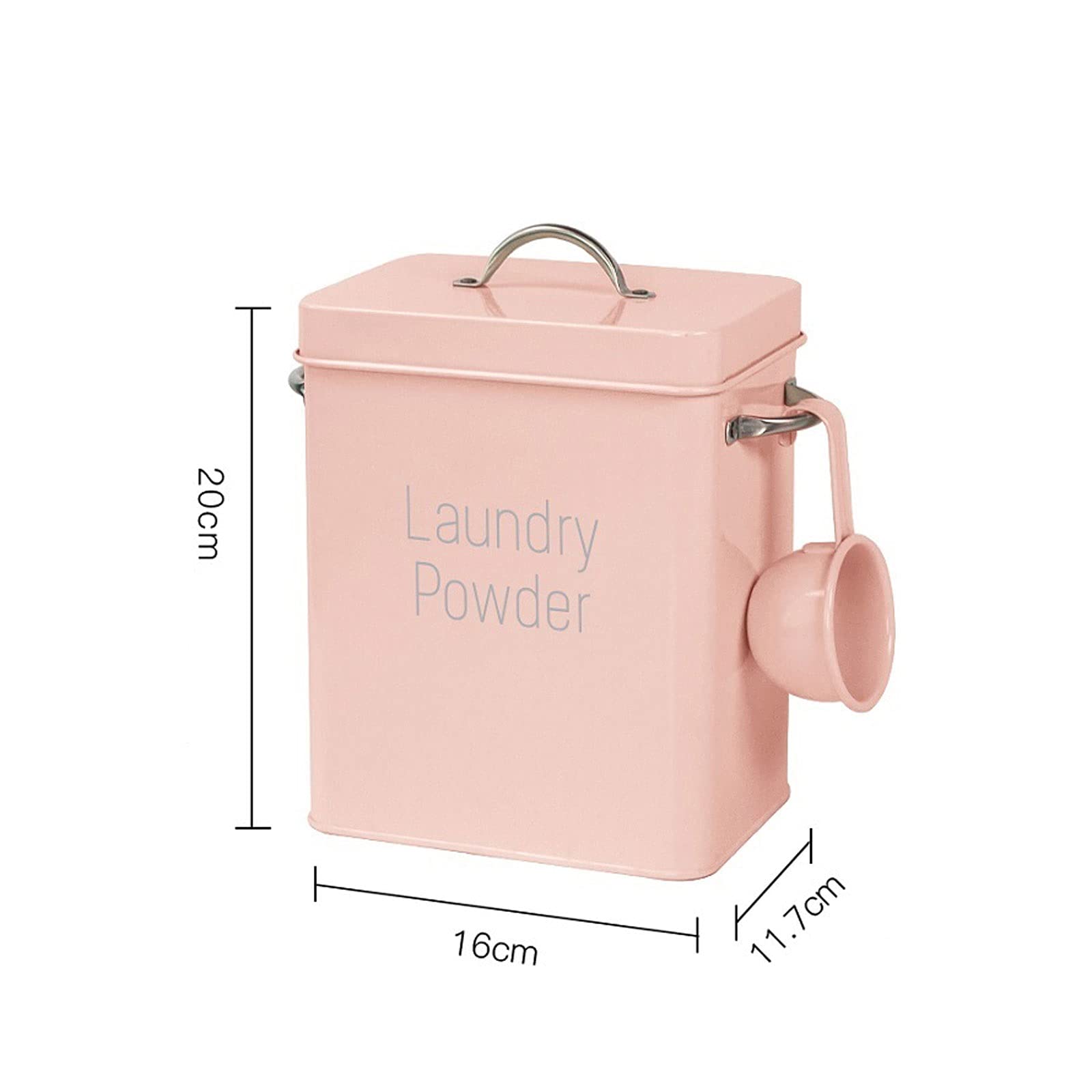 QINGGANGLING999 Kaffeedosen Eisenfutter Aufbewahrungs-Eimer, mit Deckel und Löffel, weiß blau Rosa 16 x 20 cm Kaffeegefäß Kaffeedose Luftdicht (Color : Pink)