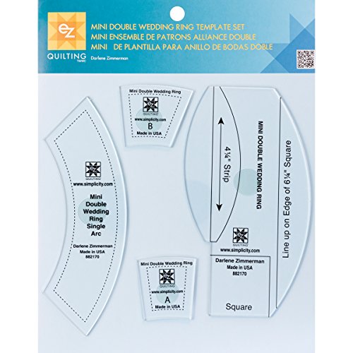 EZ Quilting Mini Juego de Plantilla de Anillo de Boda Doble, Transparente Cover