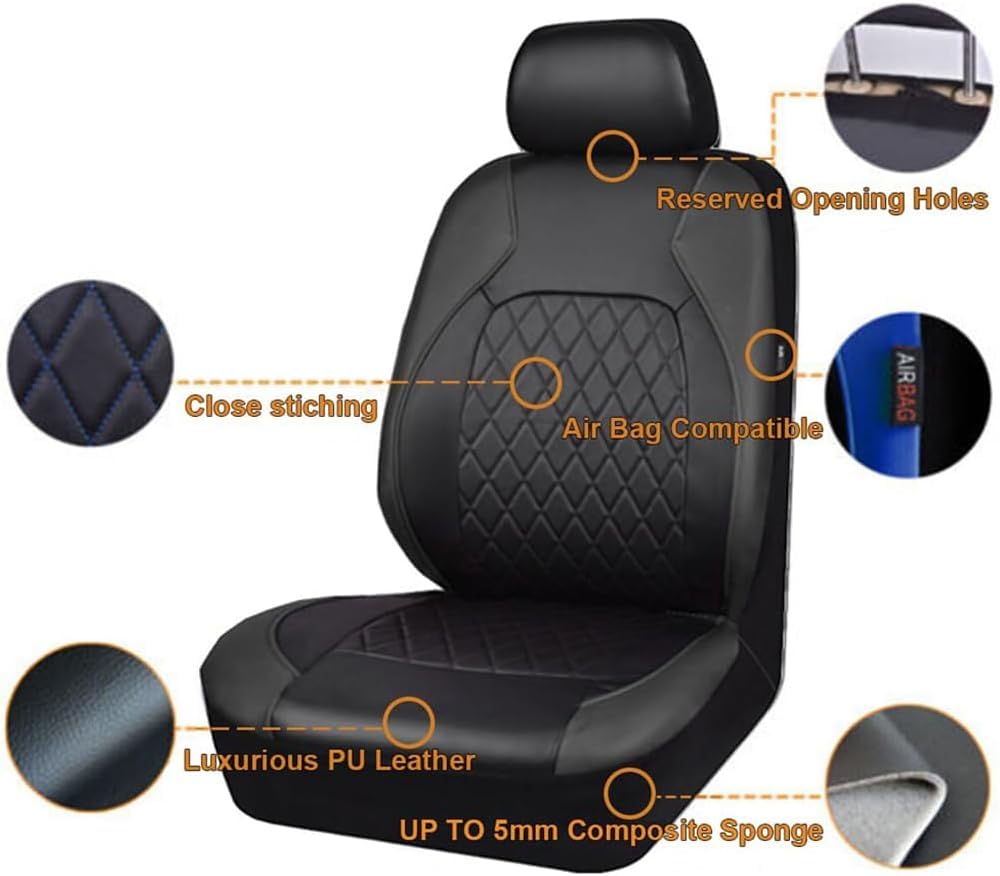 Funda Asientos Coche para Land Rover Defender (2021), Cuero Juegos de Cubreasientos Impermeables Funda Protector Accesorios.