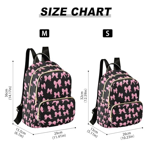 Image of ALAZA Funny Bow Black Women Backpack Purse Ladies Fashion Shoulder Bag Daypack Travel Bag 7.5L