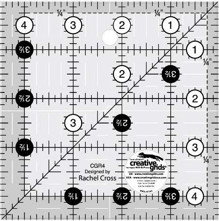 Creative Grids - 6 Square Quilt Rulers - 2.5", 3.5", 4.5", 5.5", 6.5", 7.5" #TOP3