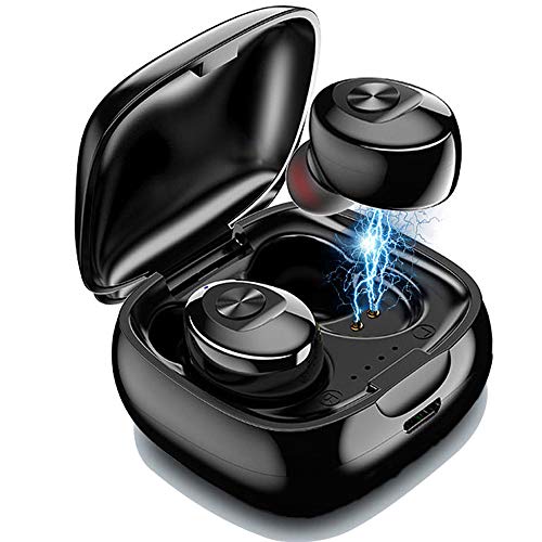 Mini Bluetooth Earbud,IULONEE Wireless Sport Earphone Portable Earpiece Small Invisible Headphone IPX5 Waterproof HiFi 3D Stereo Car Bluetooth Headset with Microphone for Cell Phone (1 Pair,Black)