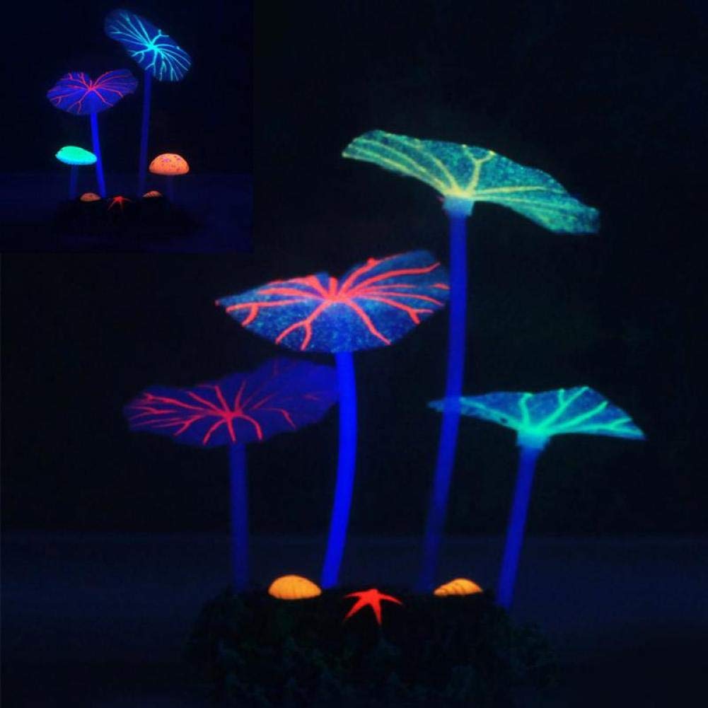 Bontand Coral 1Pc Strip Plant Ornament Glowing Effect Silicone Artificial Decoration For Fish Tank, Aquarium Landscape