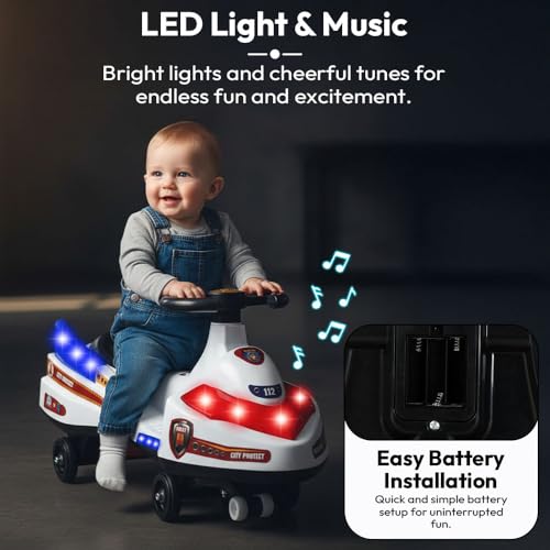 Image of StarAndDaisy Panda Baby Swing /Magic Car for Kids Toys for 2-5 Years boy, with LED Light & Music, Backrest seat, 360 Swivel Steering Twister Ride-on /car Toy with Smoke & Water Injection -Black