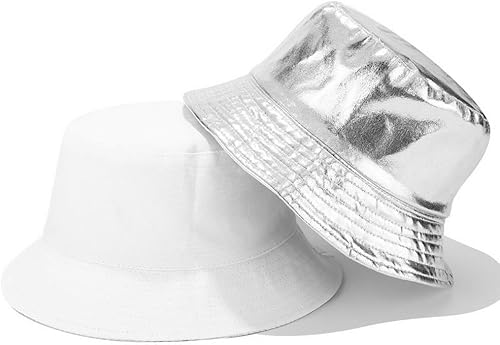 Miniatura 4 de Sombrero de pescador metálico unisex ligero impermeable sombreros reversibles brillantes cubo rave concierto festival y gorras protectoras solares