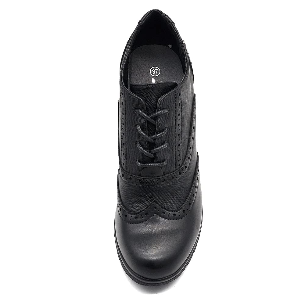 IF Fashion Chaussures Femmes Lacets Francis Broderie Talon Grosse Cuir Synthétique IF146, 2183