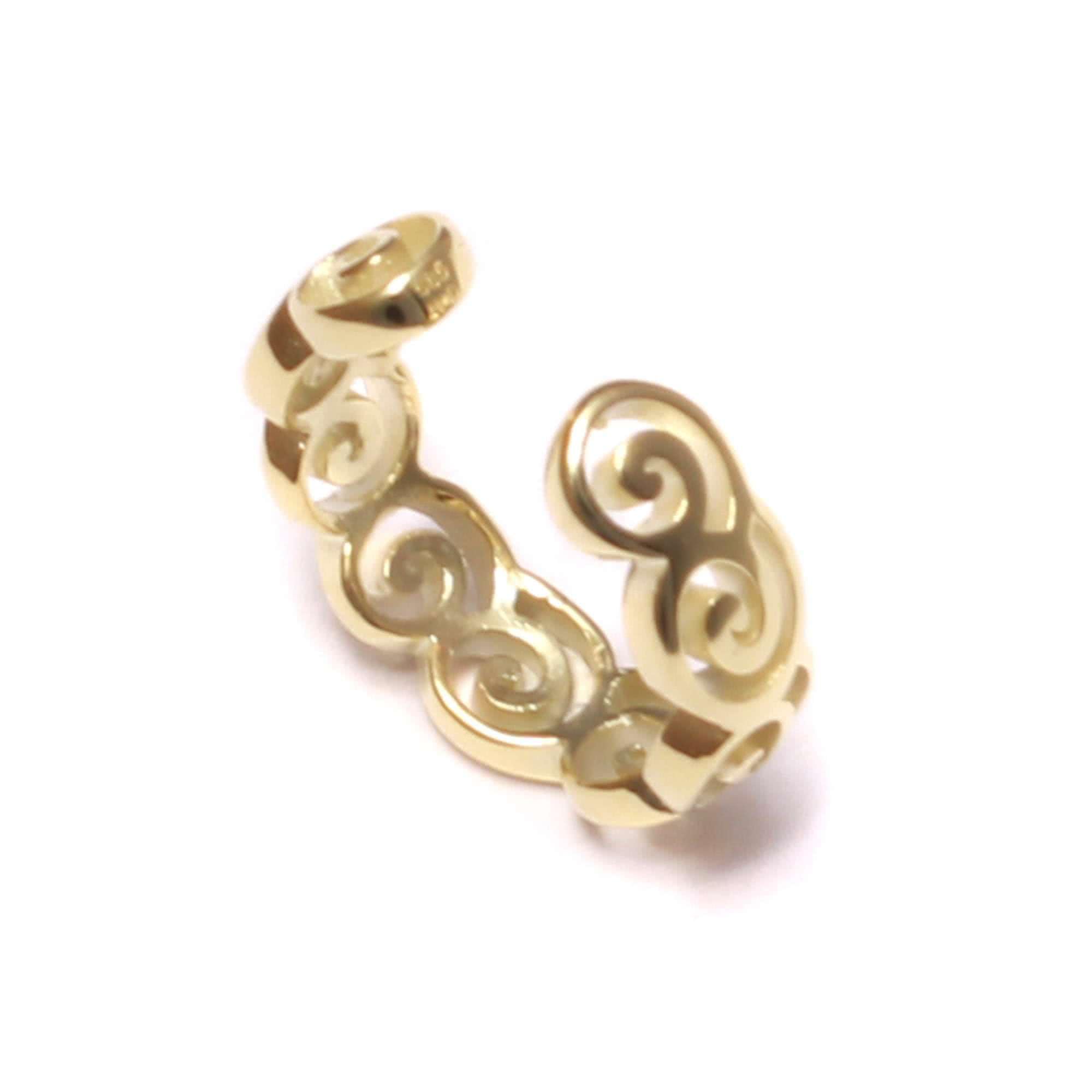 Gold Ear Cuff Kringel aus echtem 585 Gelbgold