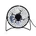 Geekcook Ventilador Pequeño,Oficina portátil de Escritorio en casa pequeño Ventilador de Hierro Forjado USB Mini Ventilador eléctrico de Metal pequeño Ventilador eléctrico-Negro_4 Pulgadas