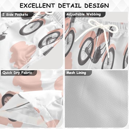 Boys Beach Board Shorts Motocross Cloud Cartoon Swim Trunk Teen Swimwear 8-16Y Multicolor3