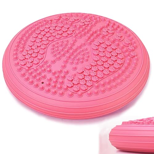 Wobble Cushion Balance Disc for Posture, Core Strength & Rehab | Inflatable Stability Trainer with Pump | Ideal for Office, Gym & Home Fitness (Pink)