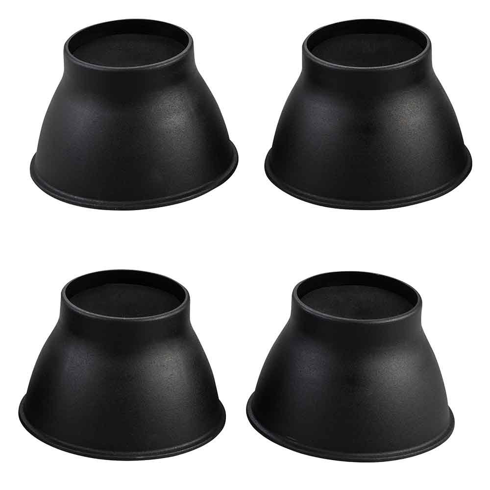 NRS Healthcare Langham Elephant Feet Furniture Raisers, 9 cm Height, Black, 4-Piece