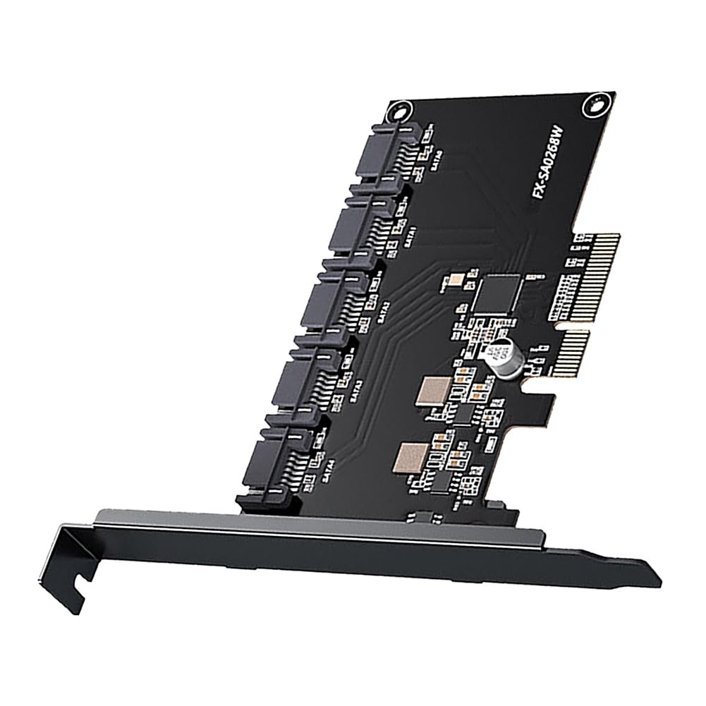 SHABD Adaptador PCIe A SSD SATA 3 III 3.0 de 5 Puertos y 6 Gbps. Tarjeta Controladora PCI-e PCI Express X1. Soporte para Tarjeta de Expansión X4 X8 X16
