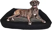 Cama Para Cachorro Grande 100x87 Cm - ESCOLHA A COR - 100% Lavável e Resistente - Pet Querido (PRETO + CINZA)