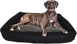 Cama Para Cachorro Grande 100x87 Cm - ESCOLHA A COR - 100% Lavável e Resistente - Pet Querido (PRETO + CINZA)