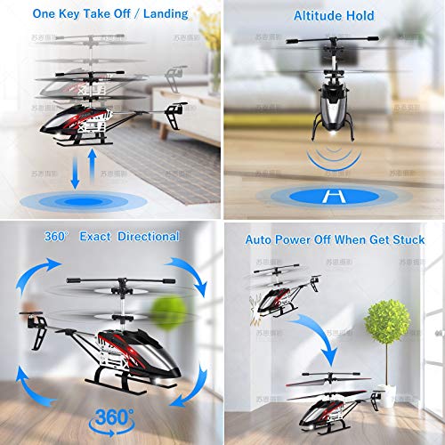 Mini RC Helicopter, Remote Control Helicopter with Gyro and LED Lights for Kids and Adults, 3.5 Channel, Cool Airplane Indoor & Outdoor for Plane Fans, Toy Gift for Boys Girls