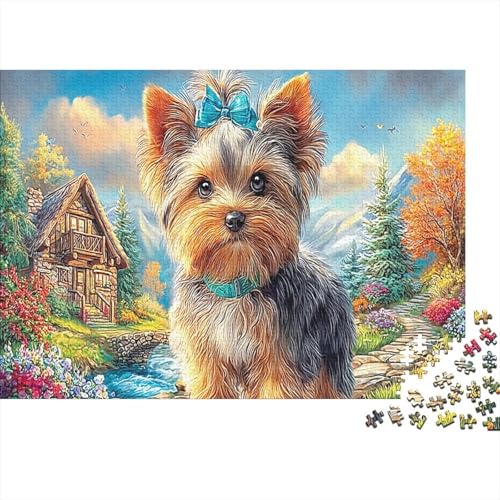 Puzzle de Yorkshire Terrier de 1000 piezas para adultos, un reto divertido de 70x50 cm