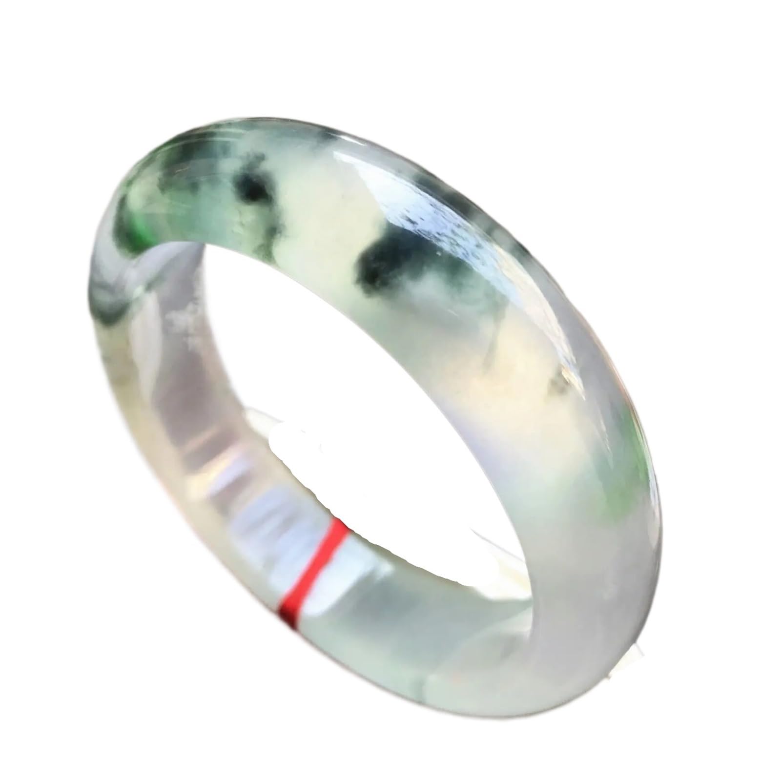 Bracciale rigido in giada giadeite verde ghiaccio naturale da 60,3 mm