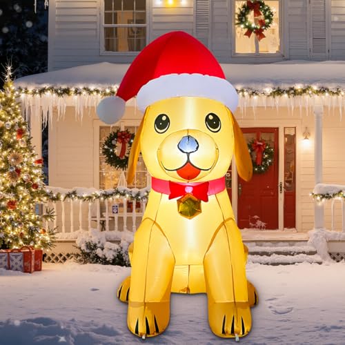 GOOSH 5.2 FT Long Christmas Inflatables Dog Outdoor Decorations Blow