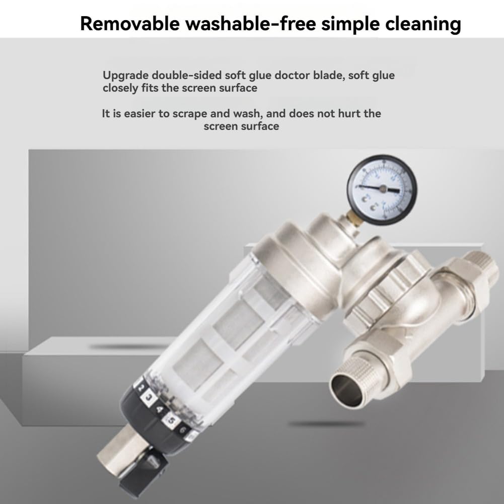 Filtro Central para Toda la Casa, Válvula Giratoria Universal de 360 Grados, Filtro de Agua de Sedimentos Reutilizable, Termofusible de 6 Puntos