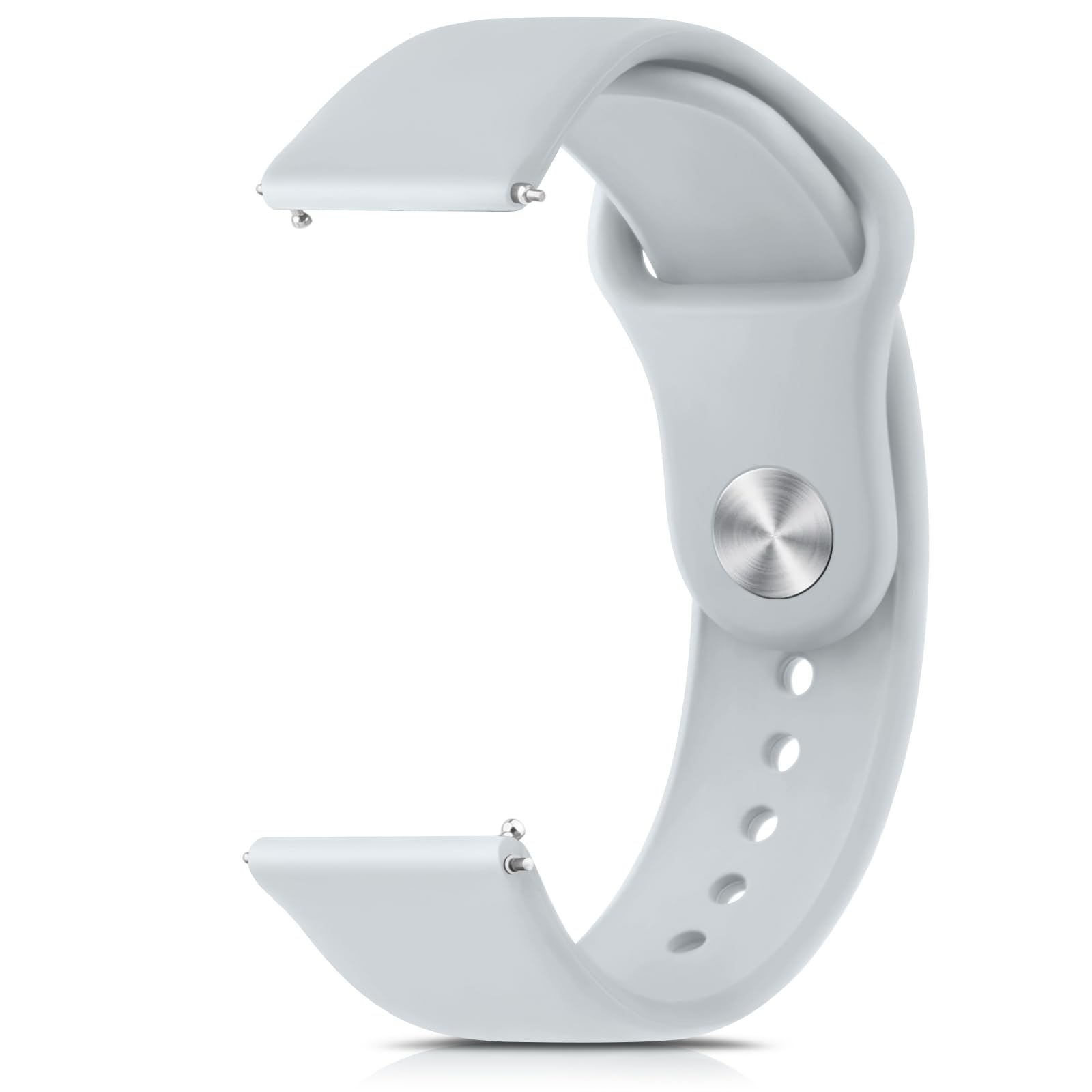 Tobfit 22Mm Watch Silicone Band Strap With Rust Free Button Compatible With Noise Colorfit (Watch Not Included), Soft Smartwatch Straps For Men & Women (Grey)