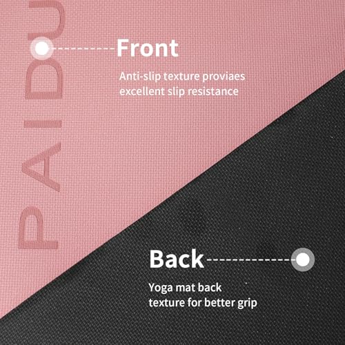 Image of PAIDU Yoga Mat Non Slip Anti-tear,extra thick-2 /5 inch（10MM）High Resiliency Professional POE Yoga Mats for Women Men Kids,72 inchx24 inchinch,Workout, Yoga, Pilates and Floor Exercise, with Carrier Strap