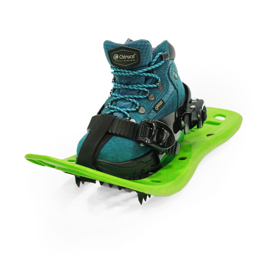 outdoorer Schneeschuhe Kinder SnowDino in Grün – robuster Kunststoffrahmen, für Kinder bis Schuhgröße 36