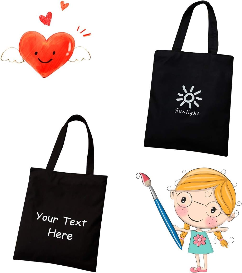 Faylapa 5 Pack Canvas Tote Bags,Heavy Duty Reusable Grocery Shopping Bag 12.2