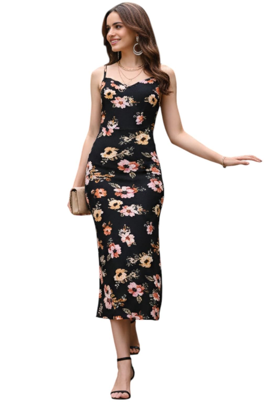 iuga Bodycon Midi Dress with Spaghetti Straps-picture-51
